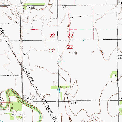 Topographic Map of Township of Little River, KS