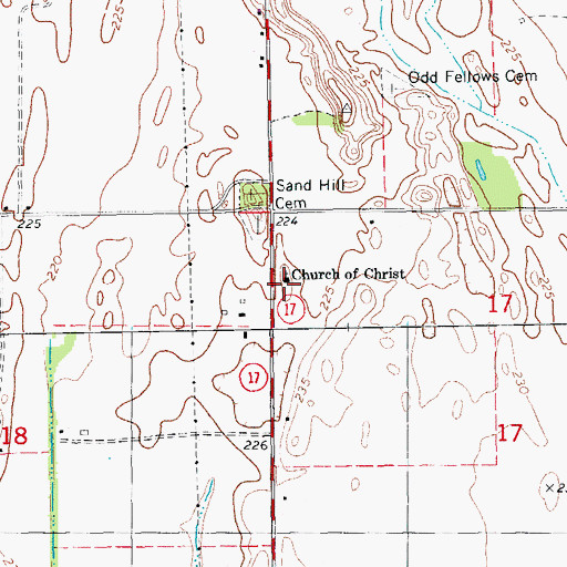 Topographic Map of Church of Christ, AR