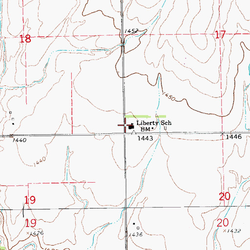 Topographic Map of Liberty School (historical), KS