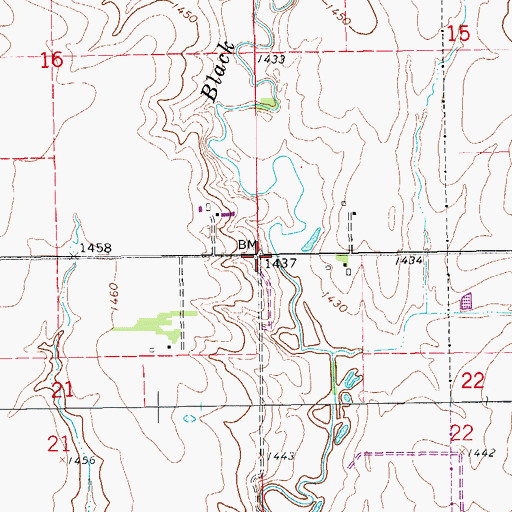 Topographic Map of Township of Garden, KS