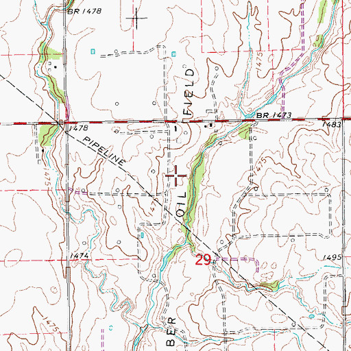 Topographic Map of Graber Oil Field, KS