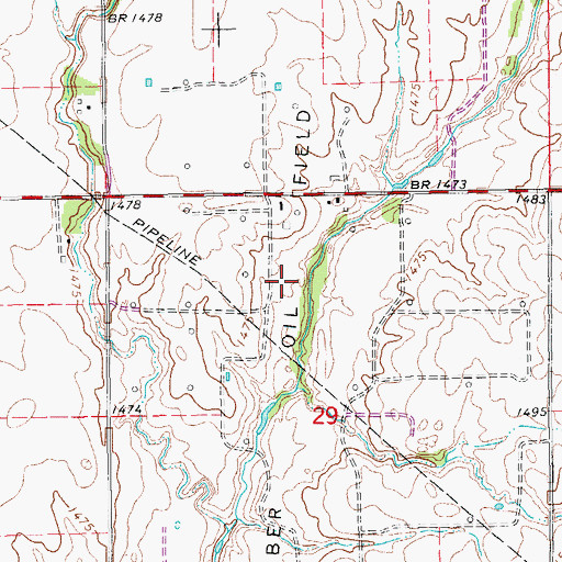Topographic Map of Graber Oil Field, KS