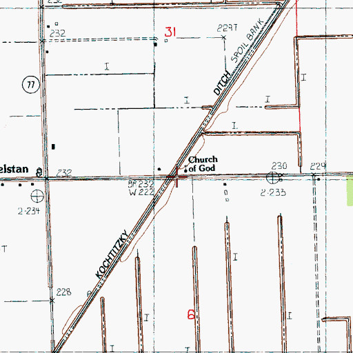 Topographic Map of Church of God, AR