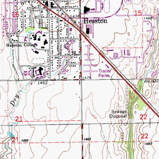 Topographic Map of Township of Emma, KS