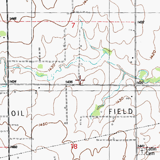 Topographic Map of Southwest Unger Oil Field, KS