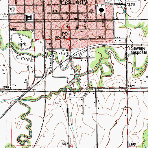 Topographic Map of Spring Creek, KS