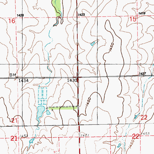 Topographic Map of Township of Peabody, KS