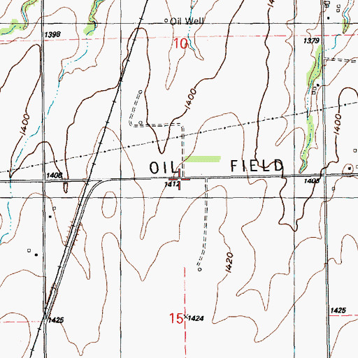 Topographic Map of Unger Oil Field, KS