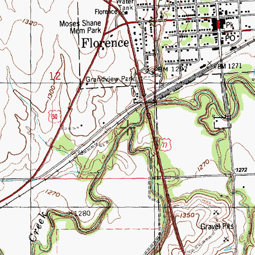 Topographic Map of Spring Creek, KS