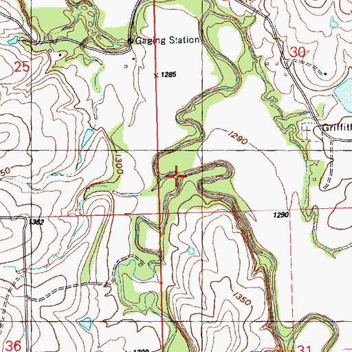 Topographic Map of Turkey Creek, KS