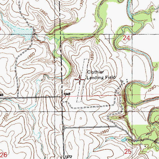 Topographic Map of Clothier Landing Field (historical), KS