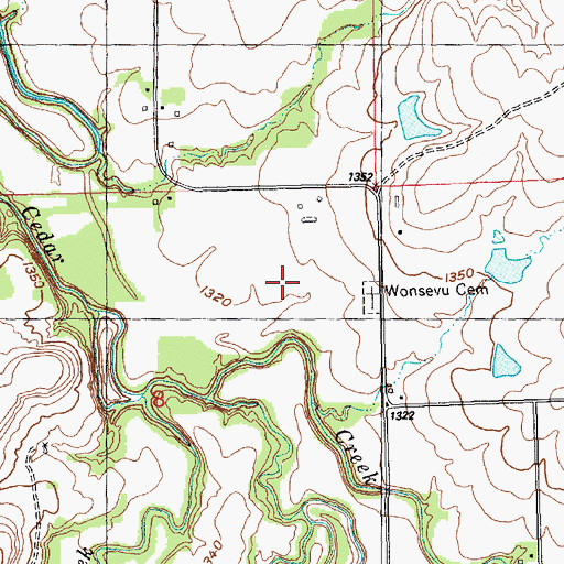 Topographic Map of Township of Cedar, KS