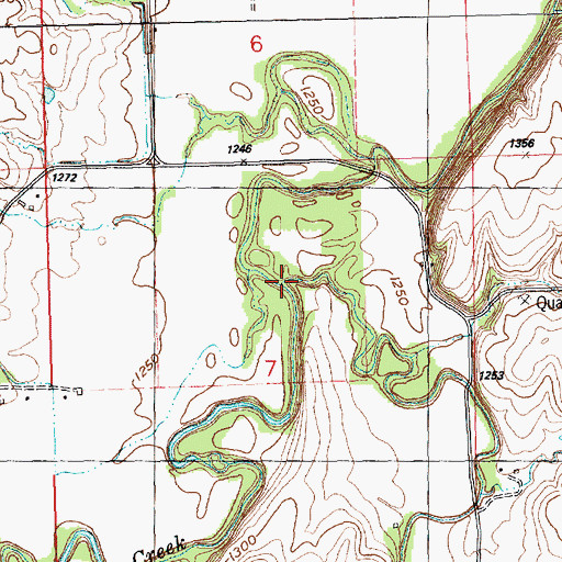 Topographic Map of Coon Creek, KS