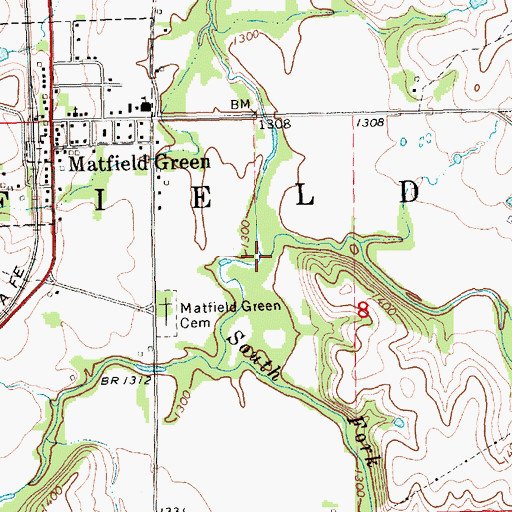 Topographic Map of Little Cedar Creek, KS