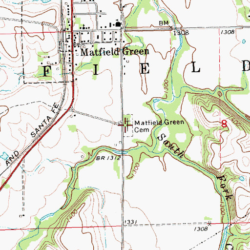 Topographic Map of Matfield Green Cemetery, KS