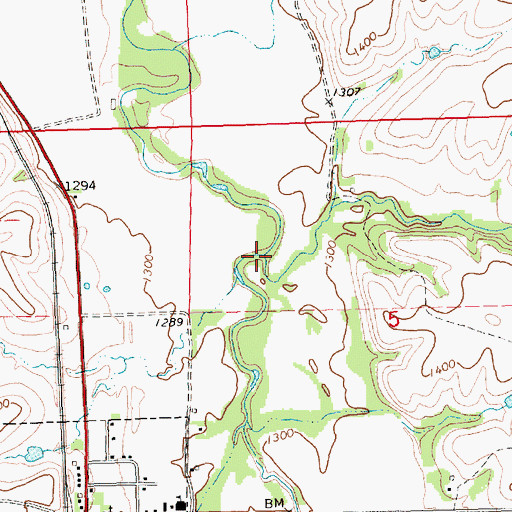 Topographic Map of Corn Creek, KS