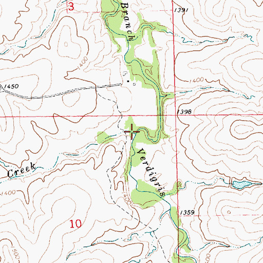 Topographic Map of Bull Creek, KS