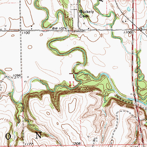 Topographic Map of North Branch Verdigris River, KS