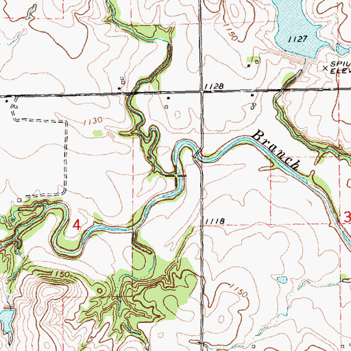 Topographic Map of Moon Branch, KS