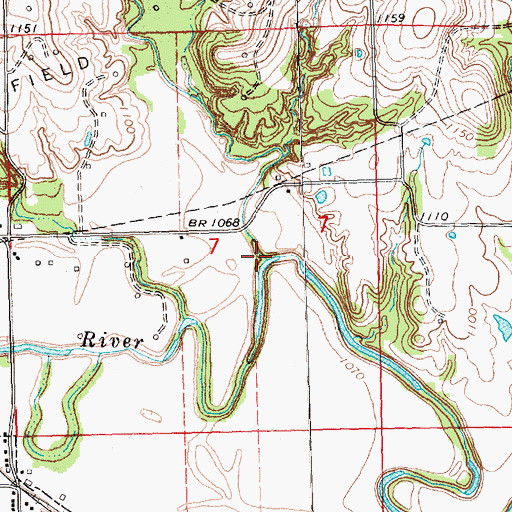 Topographic Map of Tate Branch Creek, KS