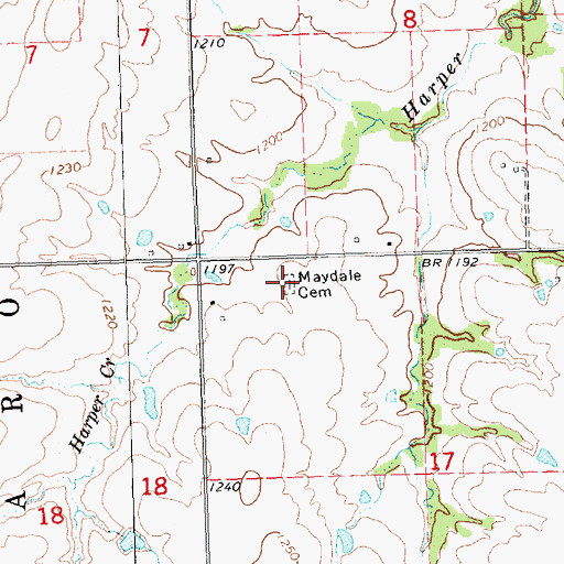 Topographic Map of Maydale Cemetery, KS