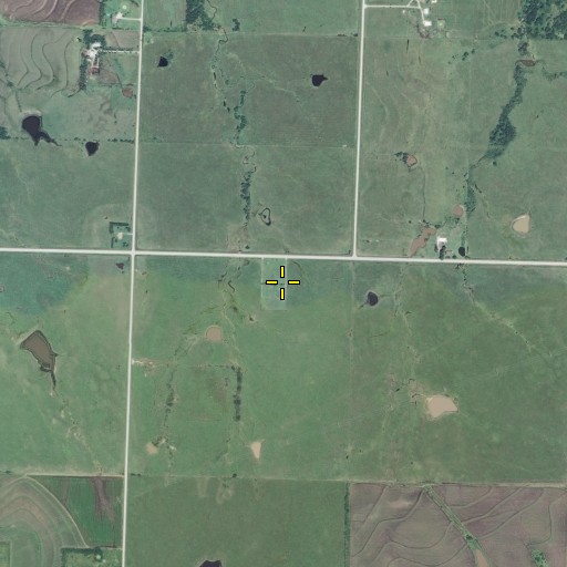 Aerial/Satellite Image of Baker Cemetery, KS