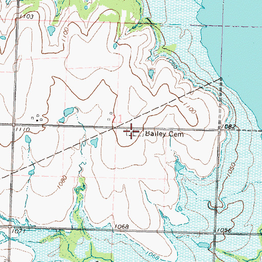 Topographic Map of Bailey Cemetery, KS