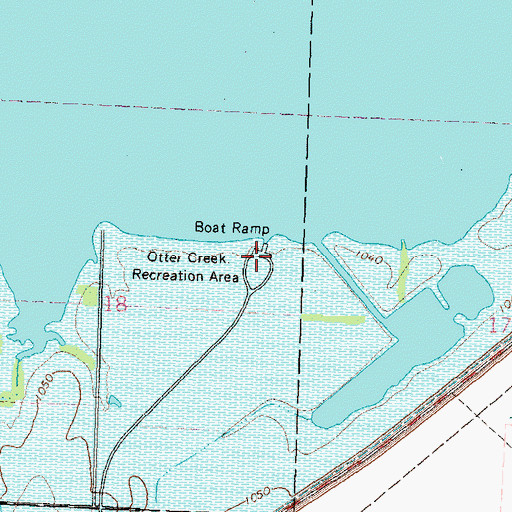 Topographic Map of Otter Creek Recreation Area, KS