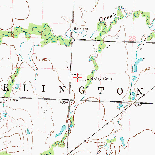 Topographic Map of Calvary Cemetery, KS