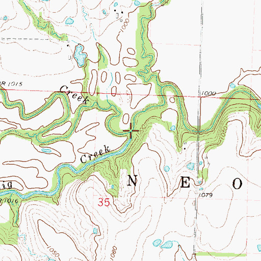 Topographic Map of North Big Creek, KS