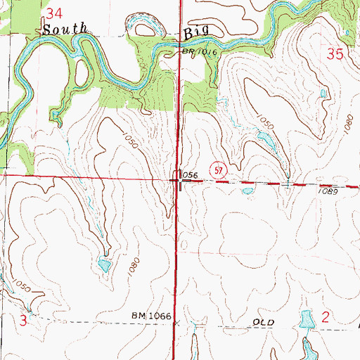 Topographic Map of Township of Neosho, KS