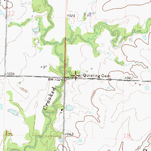 Topographic Map of Quisling Cemetery, KS