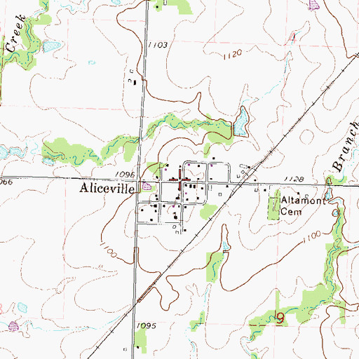Topographic Map of Aliceville, KS