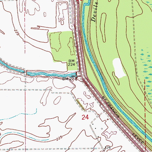 Topographic Map of Chute 38, AR
