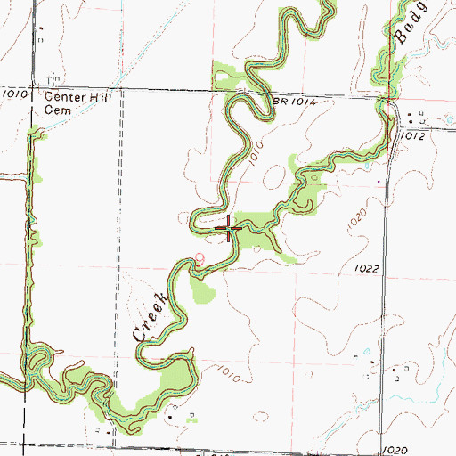 Topographic Map of Badger Creek, KS