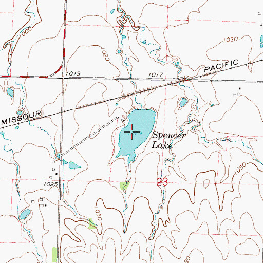 Topographic Map of Spencer Lake, KS