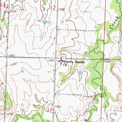 Topographic Map of Cherry Mound Church, KS