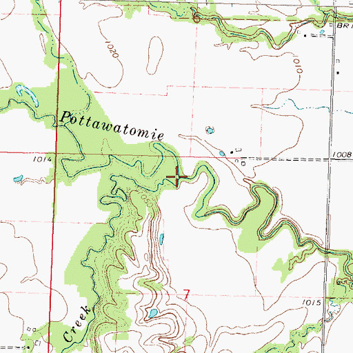 Topographic Map of Cherry Creek, KS