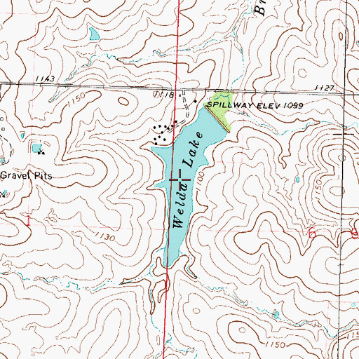 Topographic Map of Lake Welda, KS