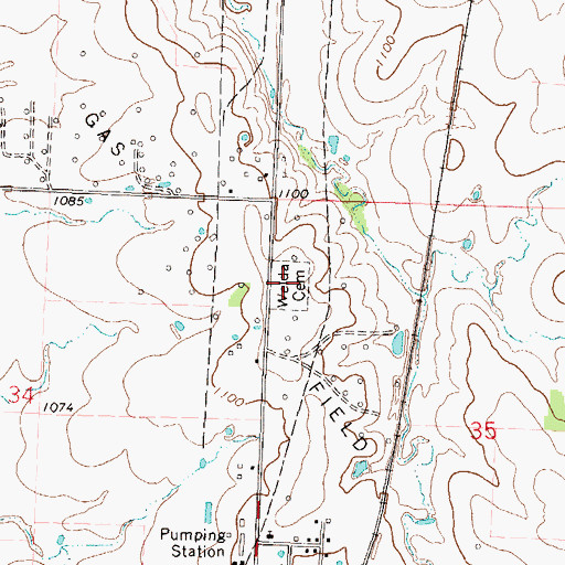Topographic Map of Welda Cemetery, KS