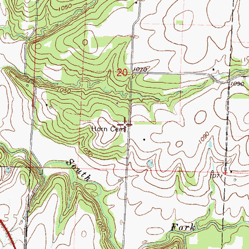 Topographic Map of Horn Cemetery, KS
