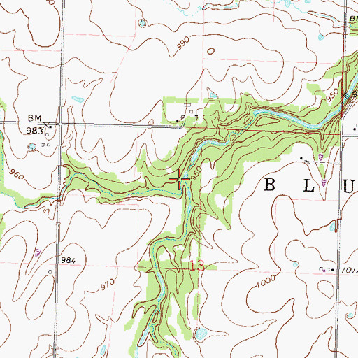 Topographic Map of Little Gus Creek, KS