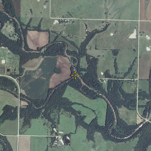 Aerial/Satellite Image of South Fork Sugar Creek, KS