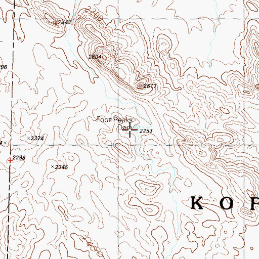 Topographic Map of Four Peaks Dam, AZ