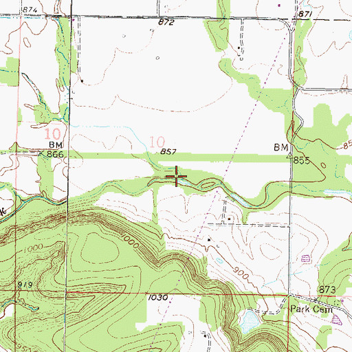 Topographic Map of Alexander Branch, KS
