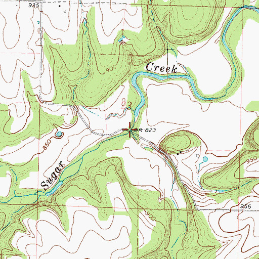 Topographic Map of Coffeebean Creek, KS