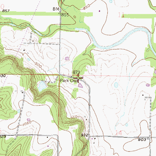 Topographic Map of Park Cemetery, KS