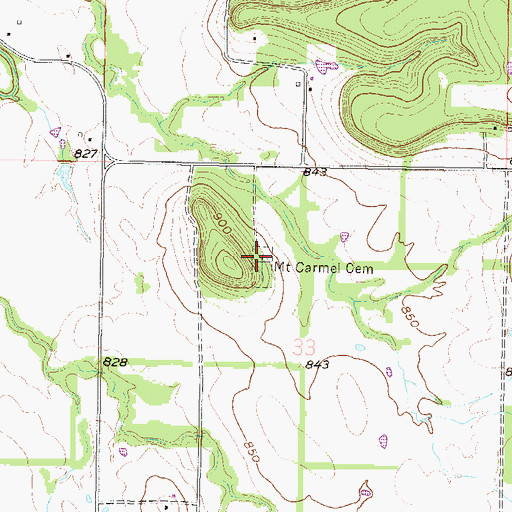 Topographic Map of Mount Carmel Cemetery, KS
