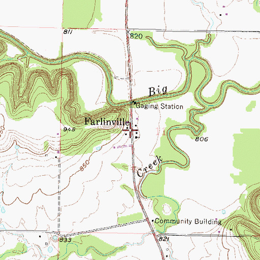 Topographic Map of Farlinville, KS