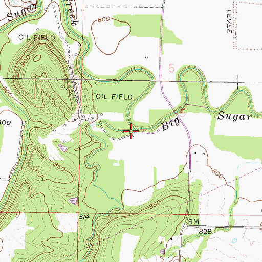 Topographic Map of Hazel Branch, KS